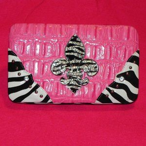New Wallet with Fleur de Lis Rhinestone emblem